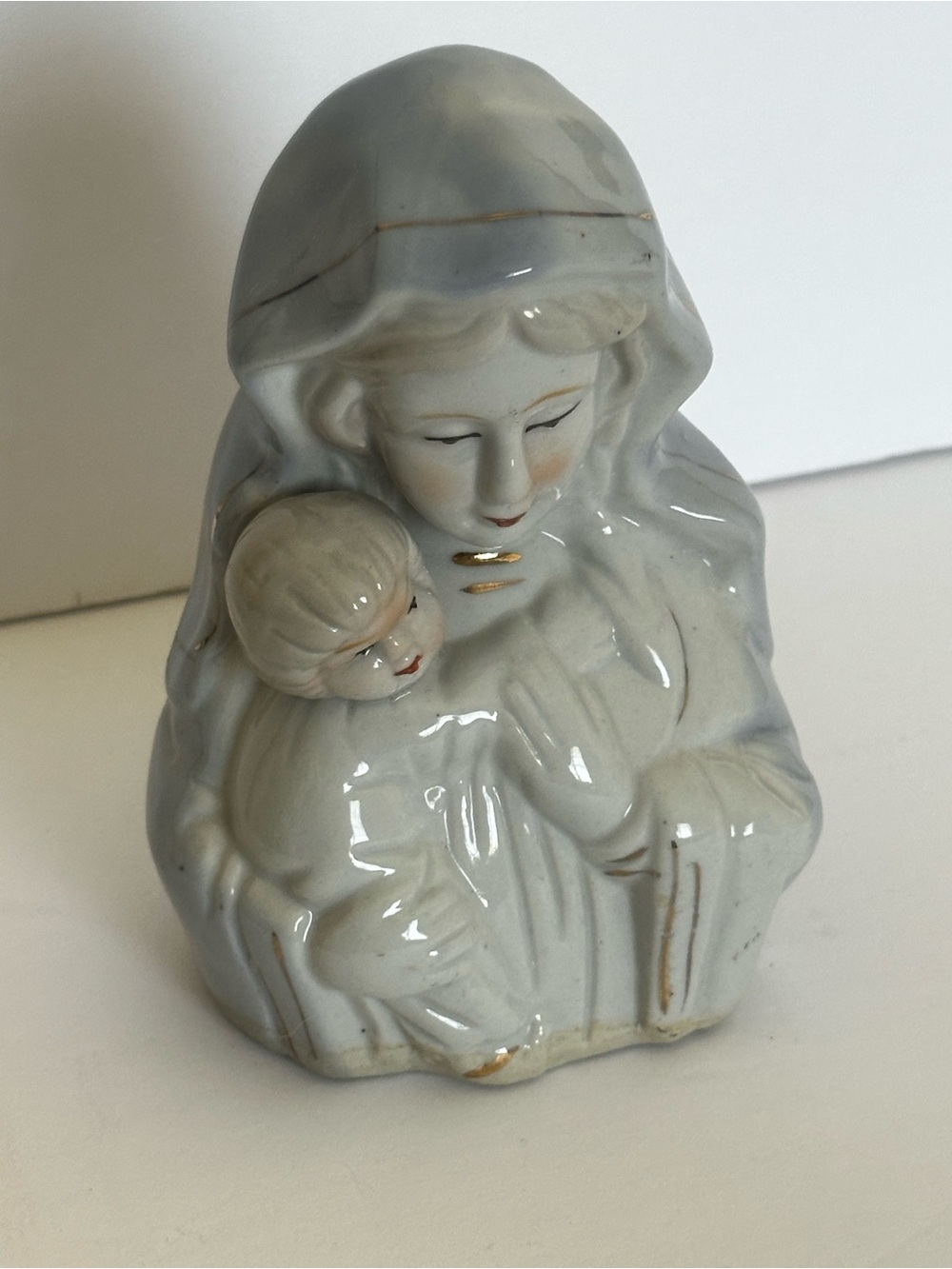 Porcelain Madonna and Child Figurine - White